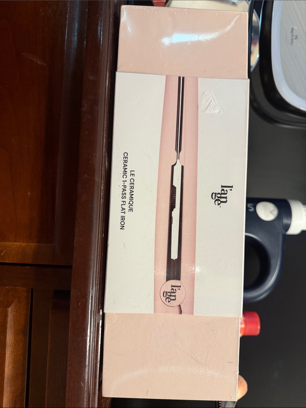 Lange Ceramic Flat Iron Hair Straightener Pink and White